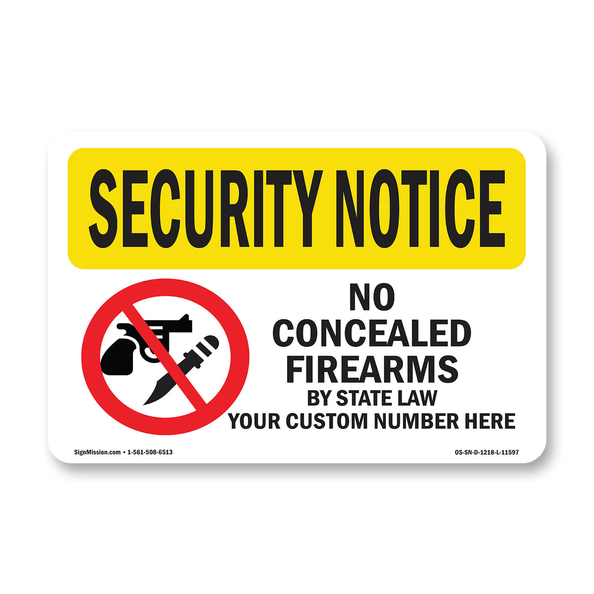 No Concealed Weapons Bilingual