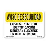 Security Badges Must Be Worn