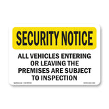 Vehicles Are Subject To Inspection