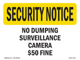 No Dumping Surveillance Camera $50 Fine