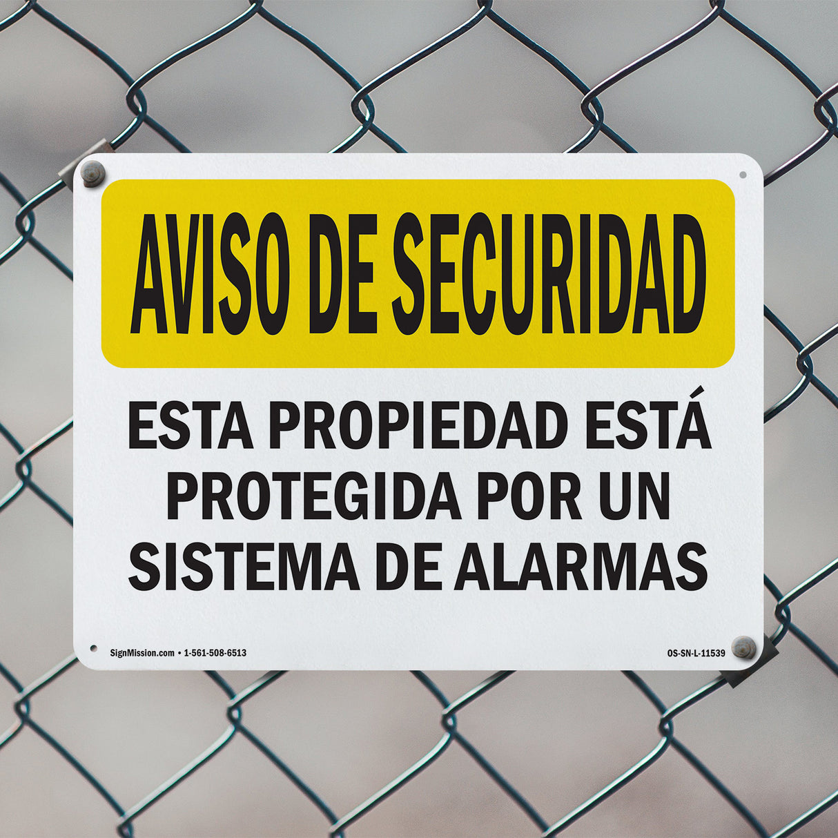 Facility Protected By Alarm Spanish