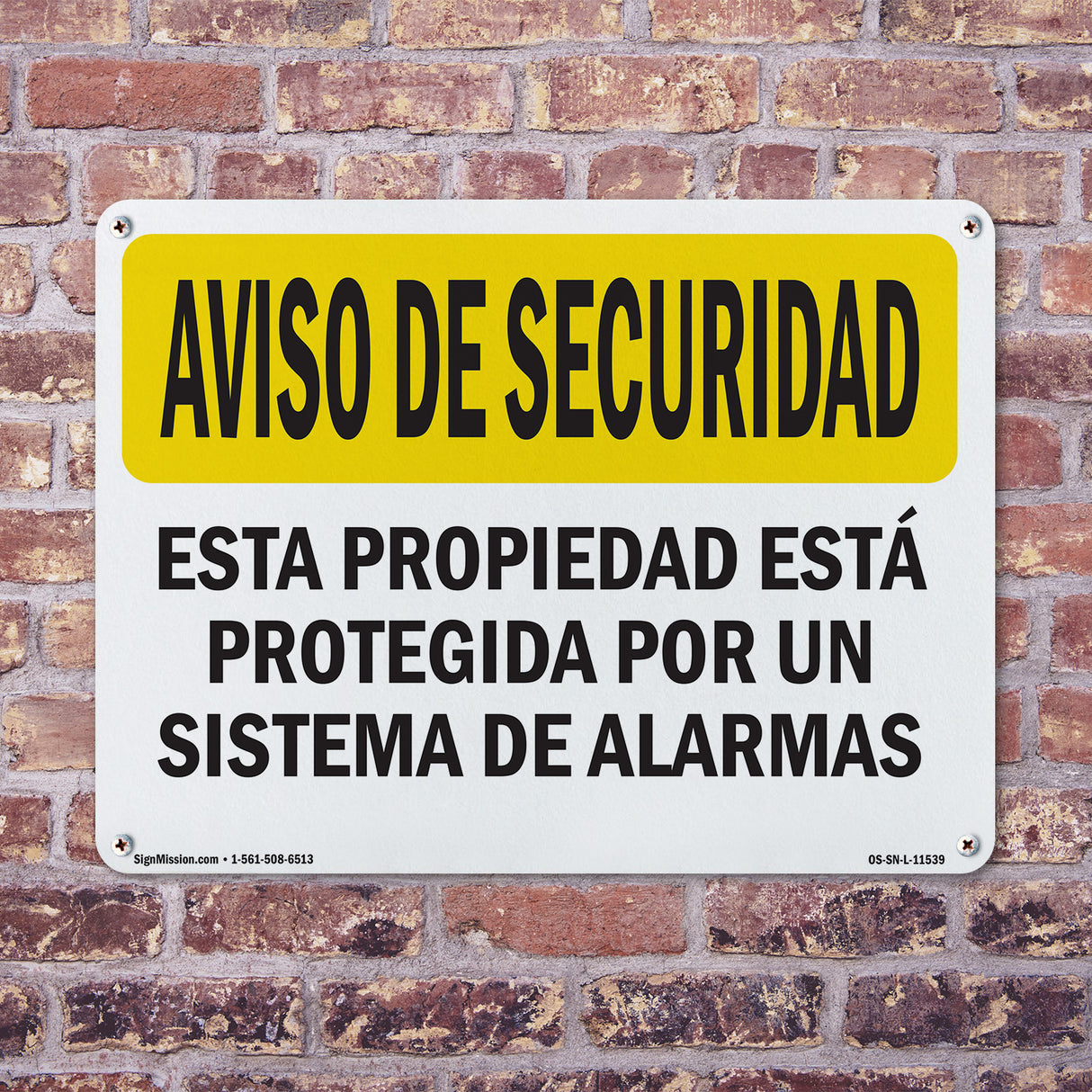 Facility Protected By Alarm Spanish