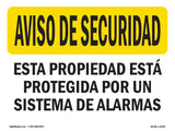 Facility Protected By Alarm Spanish