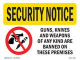 Guns Knives Weapons Banned Premises