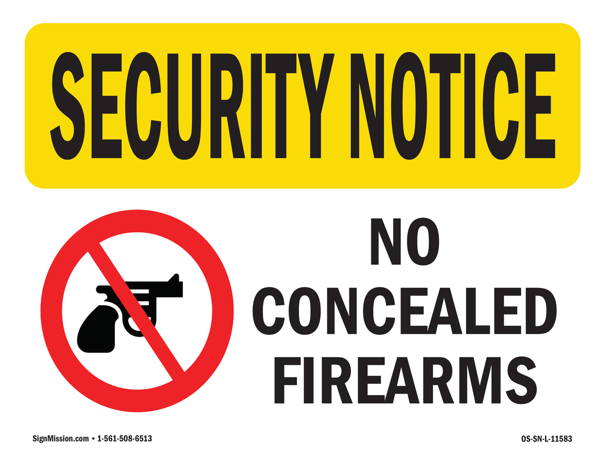 No Concealed Firearms
