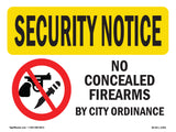 No Concealed Weapons By City