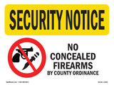 No Concealed Weapons By County