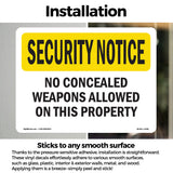 No Concealed Weapons On Property