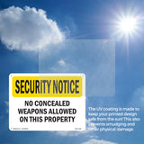 No Concealed Weapons On Property