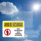 Restricted Area Authorized Spanish