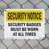 Security Badges Must Be Worn