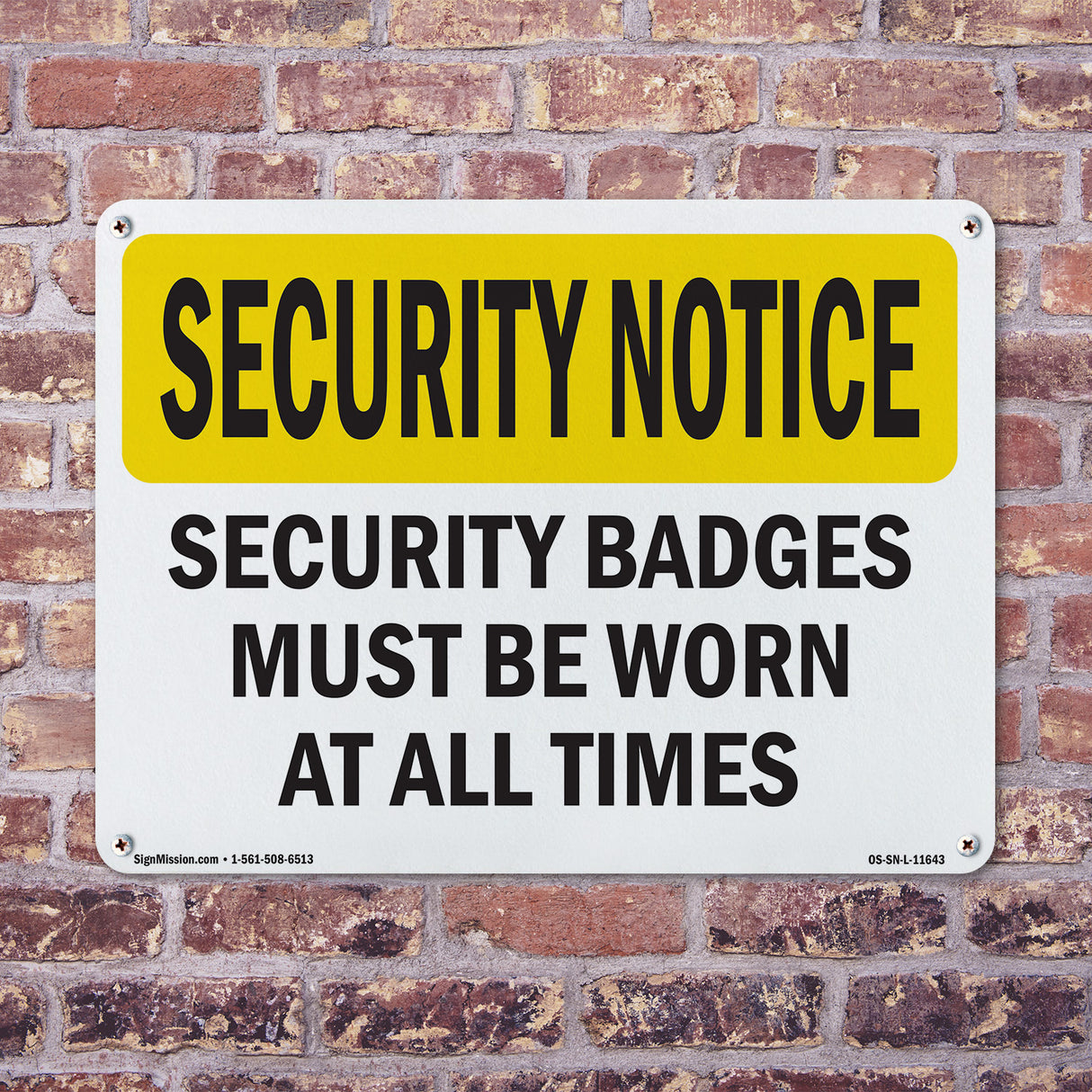 Security Badges Must Be Worn