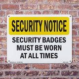 Security Badges Must Be Worn