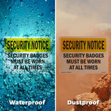 Security Badges Must Be Worn