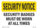 Security Badges Must Be Worn