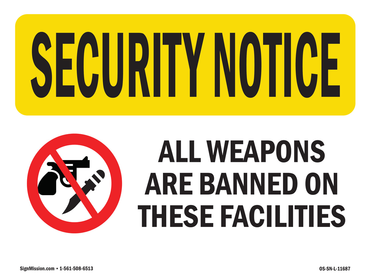 Weapons Are Banned In Facilities