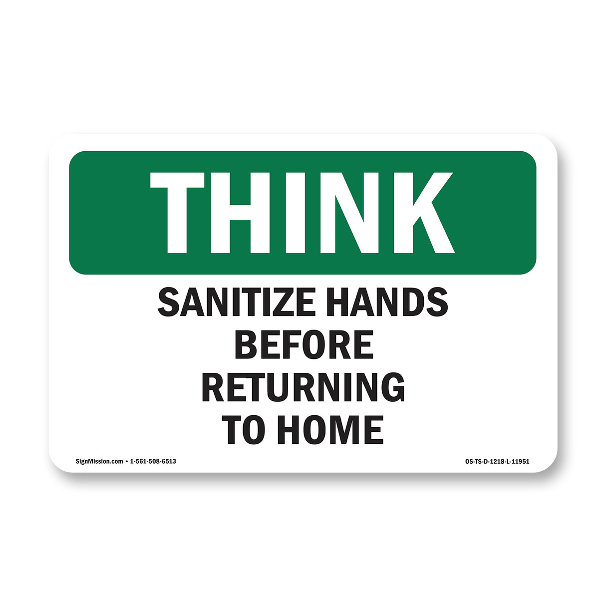 Sanitize Hands Before Returning To Work