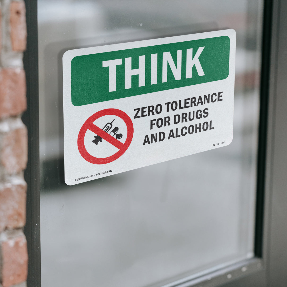 Zero Tolerance For Drugs With Symbol