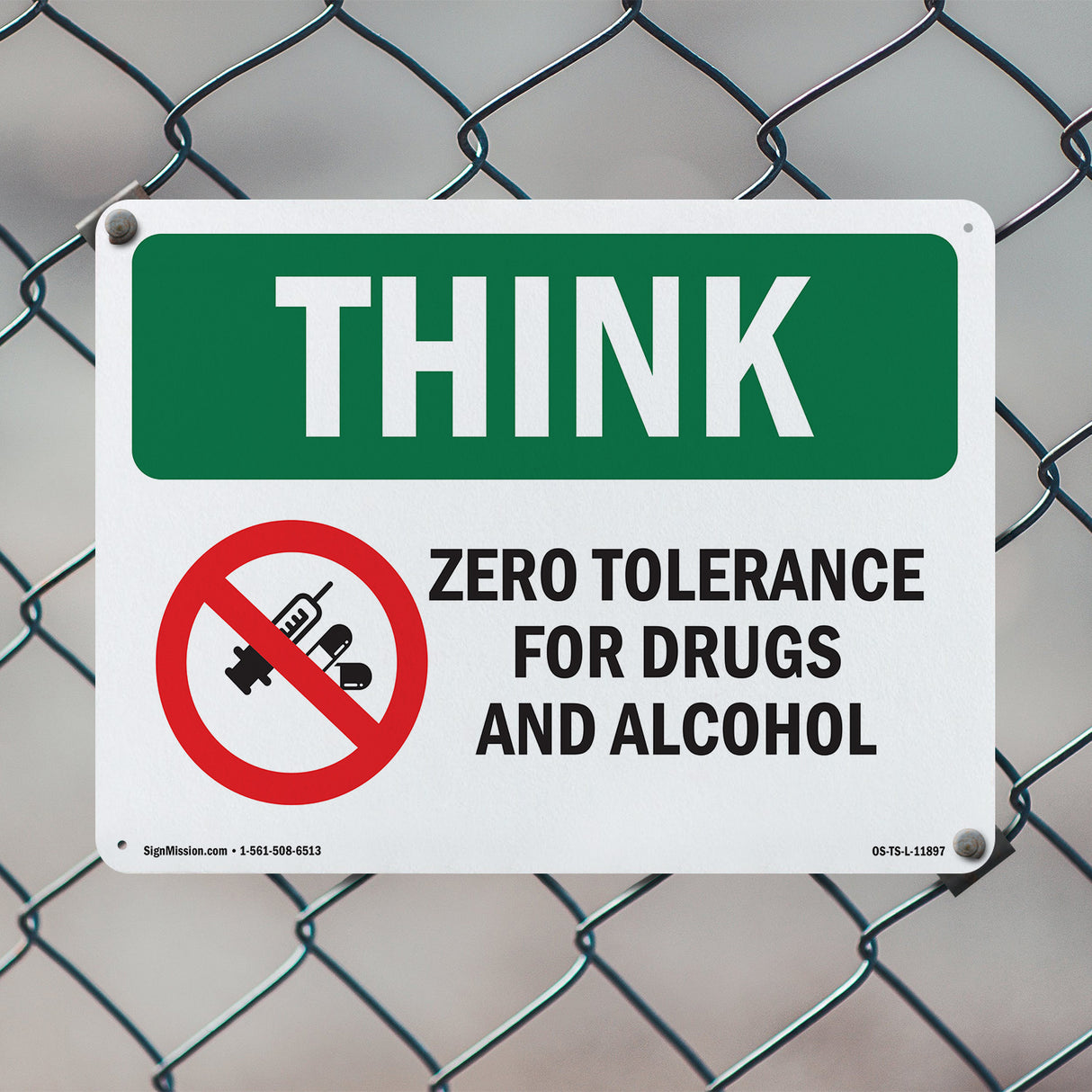 Zero Tolerance For Drugs With Symbol