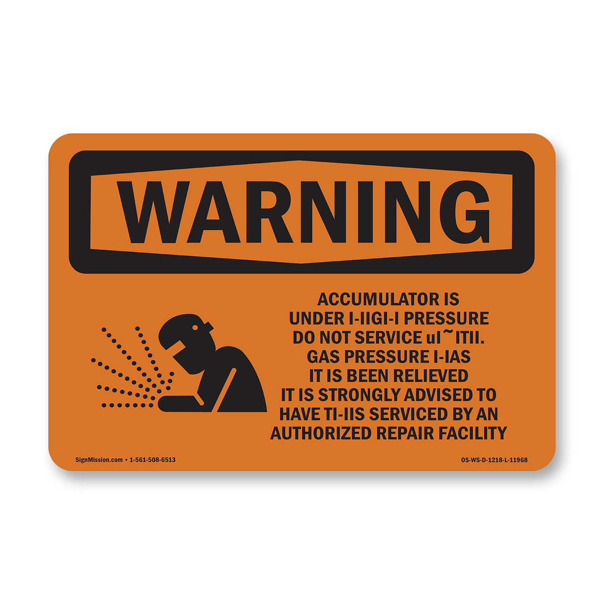 Accumulator Is Under High Pressure With Symbol