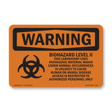 Biohazard Level II This Laboratory With Symbol