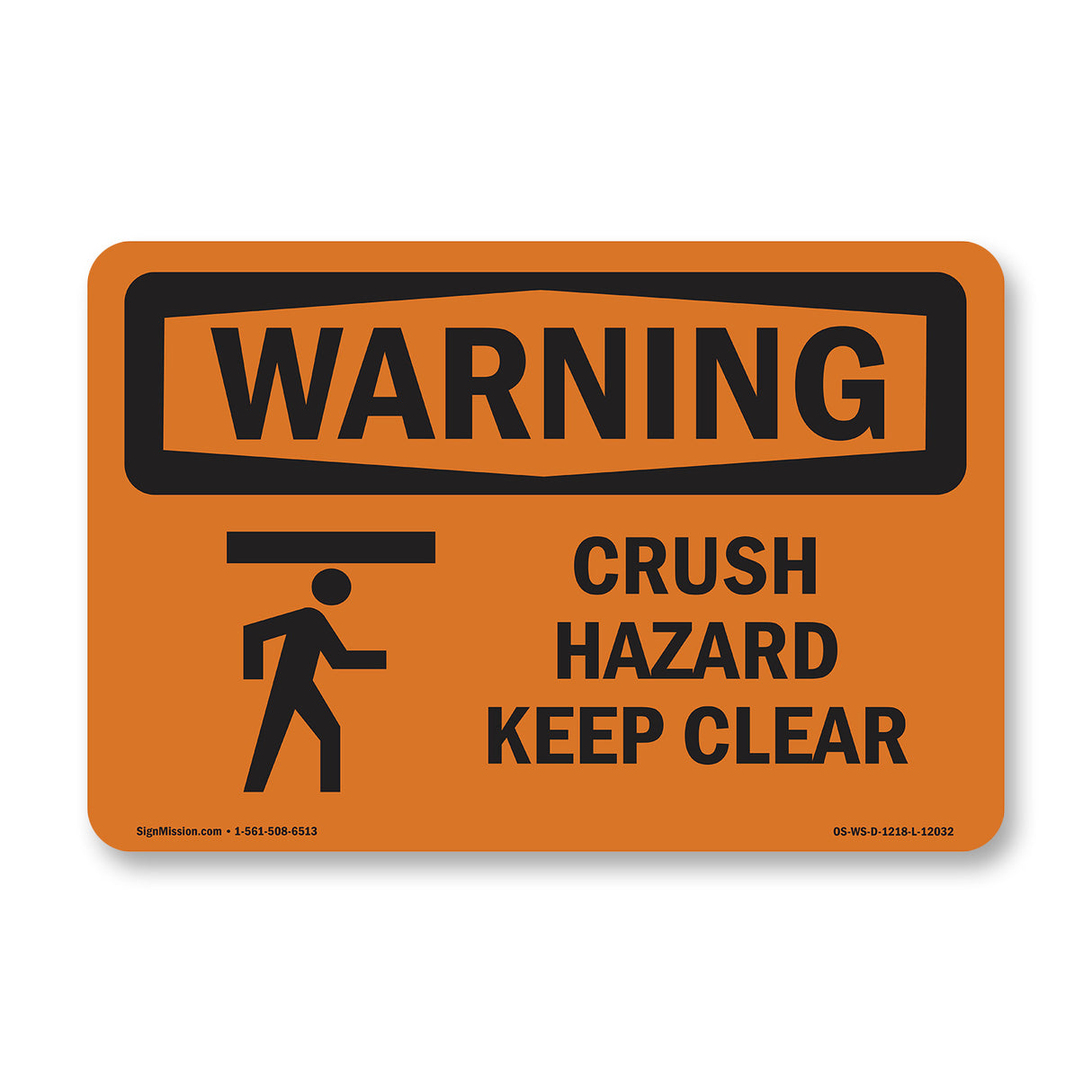 Crush Hazard Keep Clear With Symbol