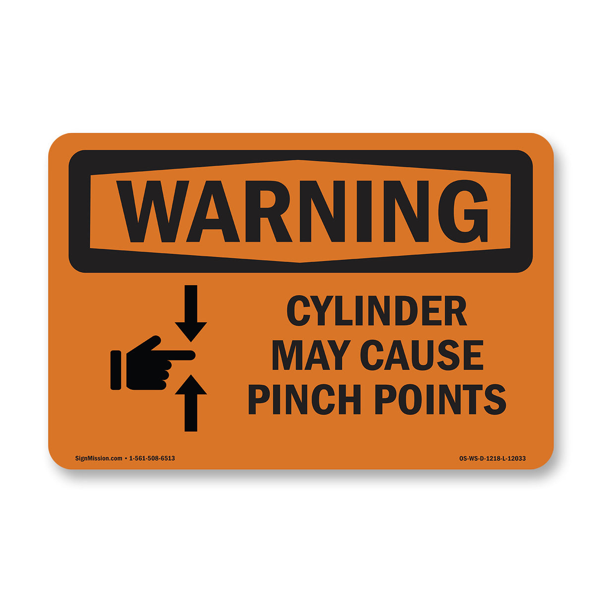 Cylinder May Cause Pinch Points With Symbol