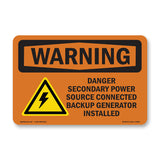 Danger Secondary Power Source With Symbol