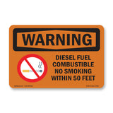 Diesel Fuel Combustible No Smoking With Symbol