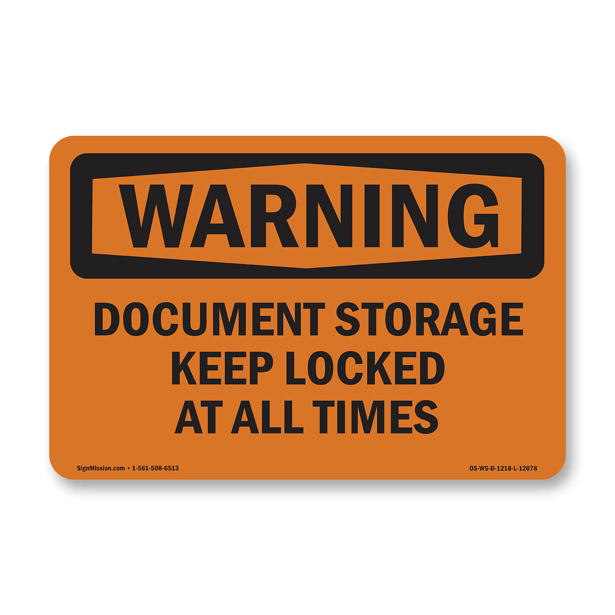 Document Storage Keep Locked At All Times