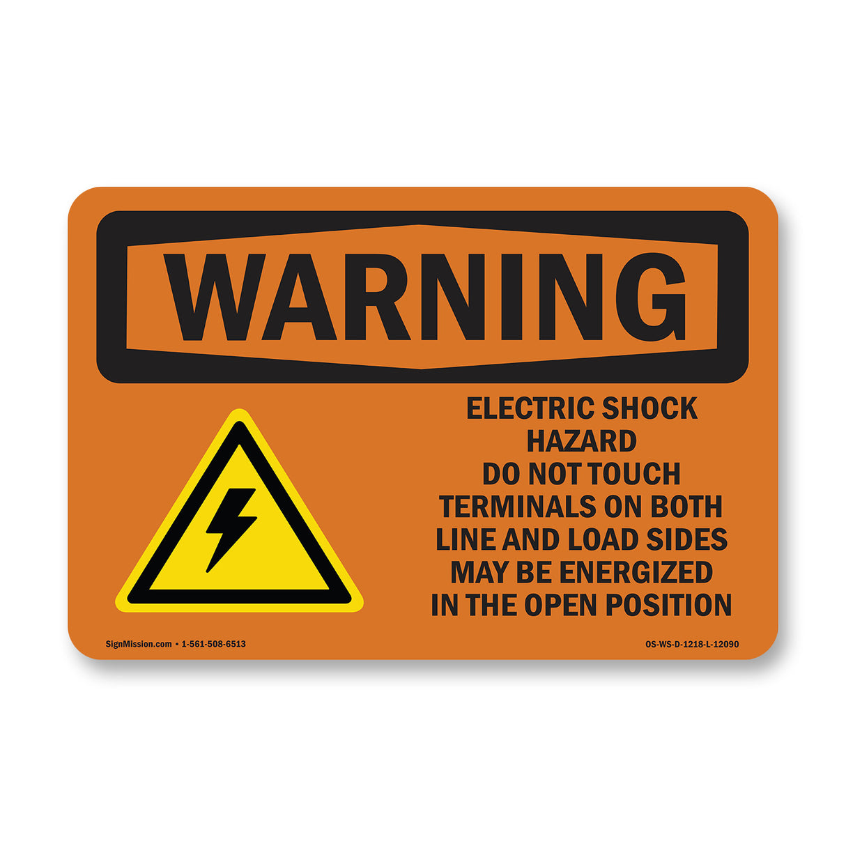 Electric Shock Hazard Do Not With Symbol