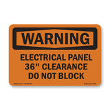 Electrical Panel 36 Clearance Do Not Block