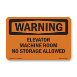 Elevator Machine Room No Storage Allowed