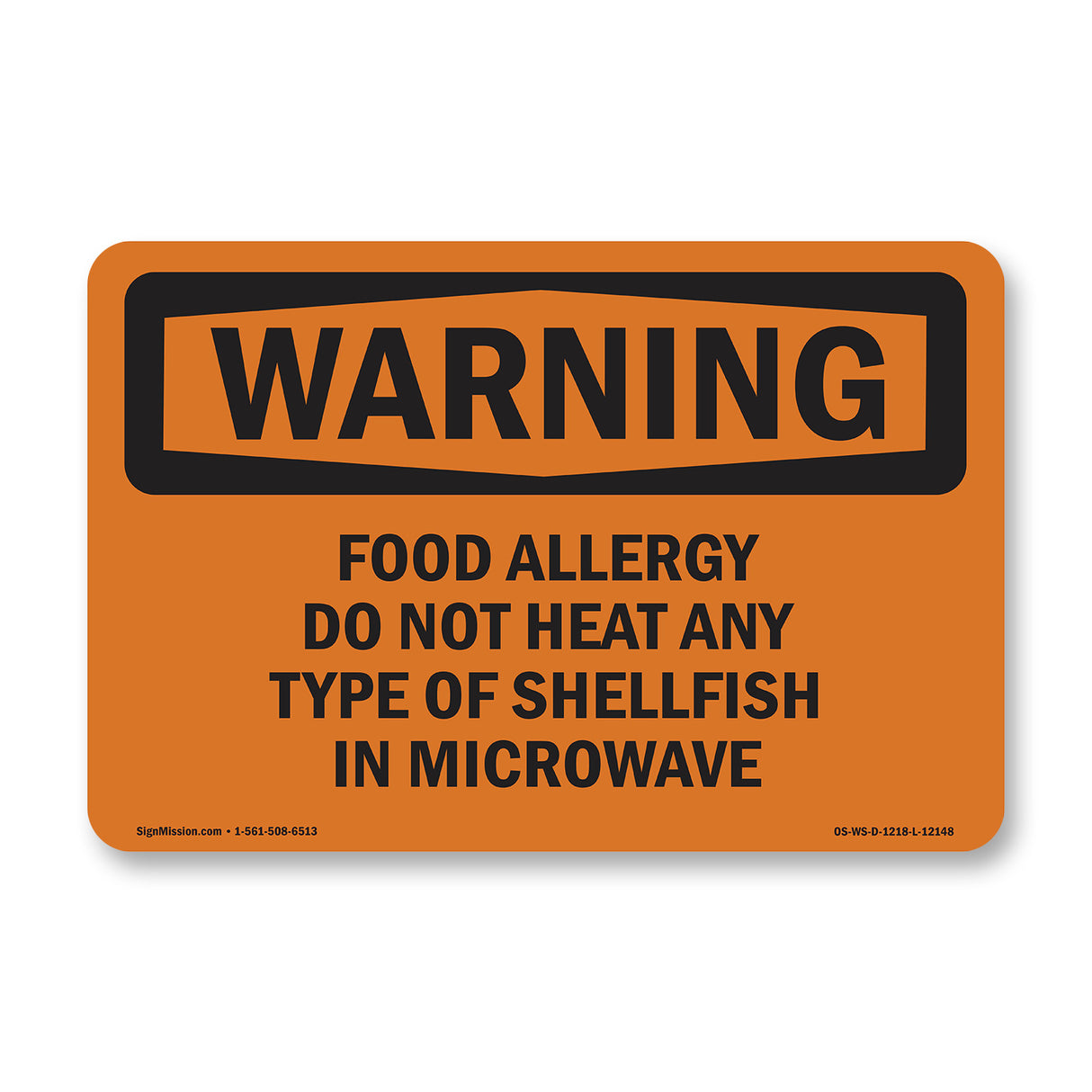 Food Allergy Do Not Heat Any Type Of Shellfish