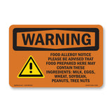 Food Allergy Notice Please Be With Symbol
