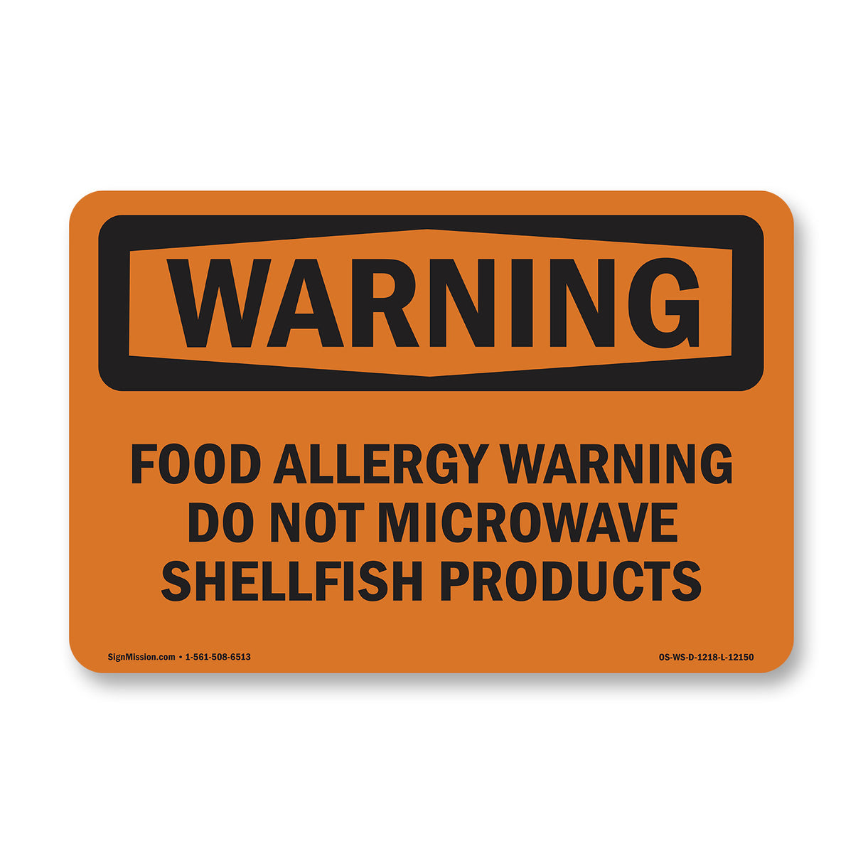 Food Allergy Warning Do Not Microwave Shellfish