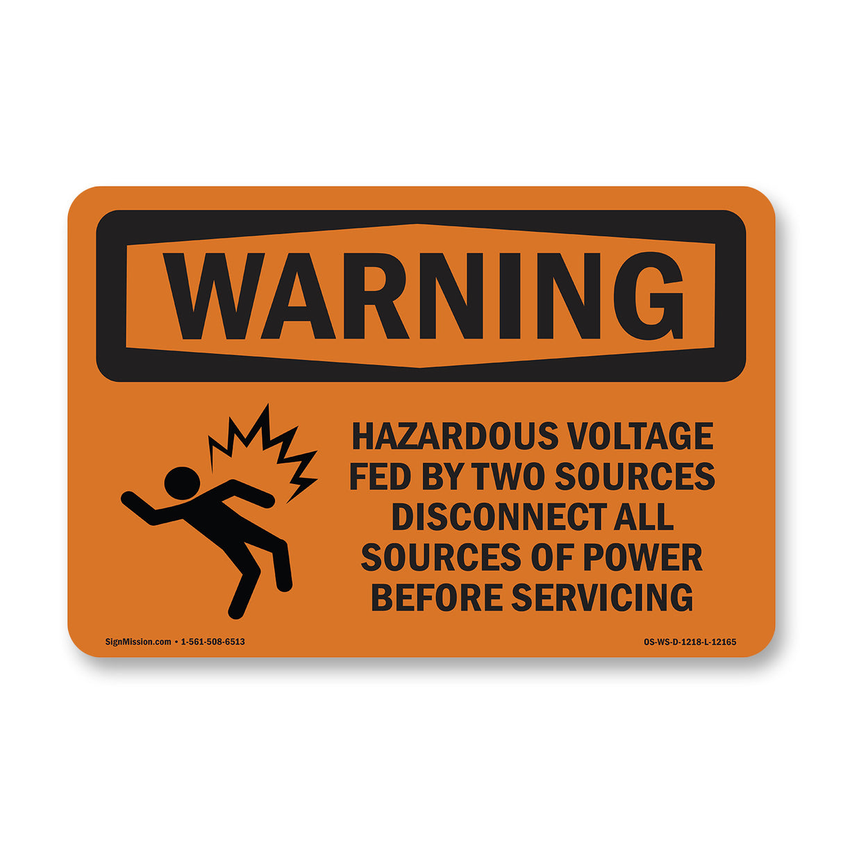 Hazardous Voltage Fed By Two With Symbol