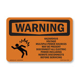 Hazardous Voltage Multiple Power With Symbol