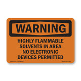 Highly Flammable Solvents In Area No Electronic