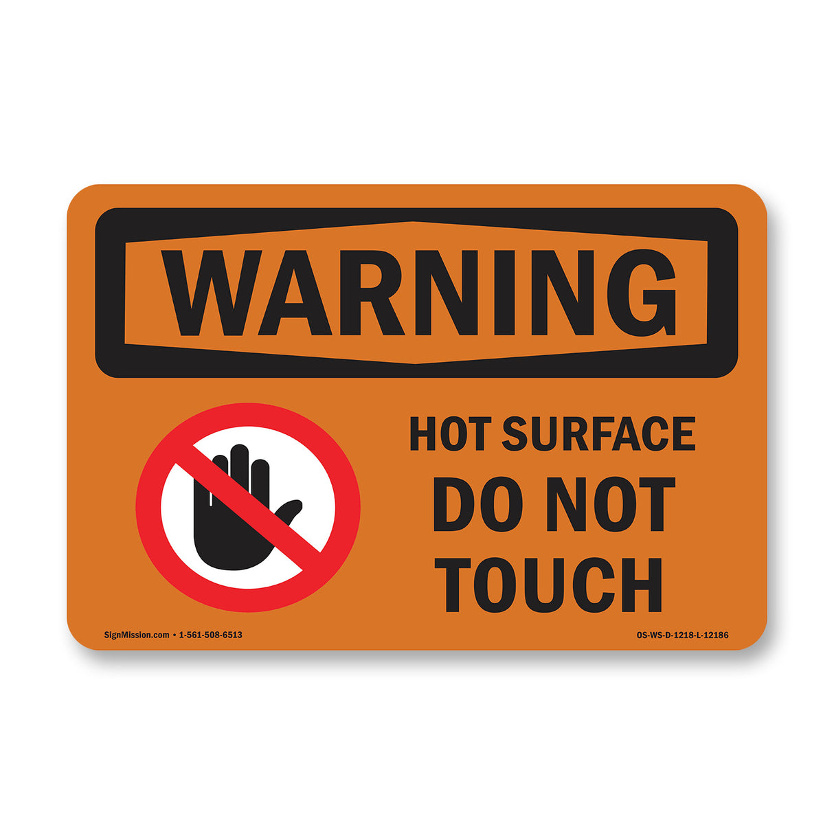 Hot Surface Do Not Touch With Symbol