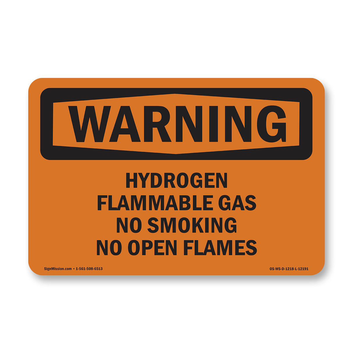 Hydrogen Flammable Gas No Smoking No Open Flames