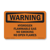 Hydrogen Flammable Gas No Smoking No Open Flames