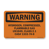 Hydrogen, Compressed, Flammable Gas Un1049,