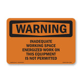 Inadequate Working Space Energized Work