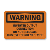Inverter Output Connection Do Not Relocate