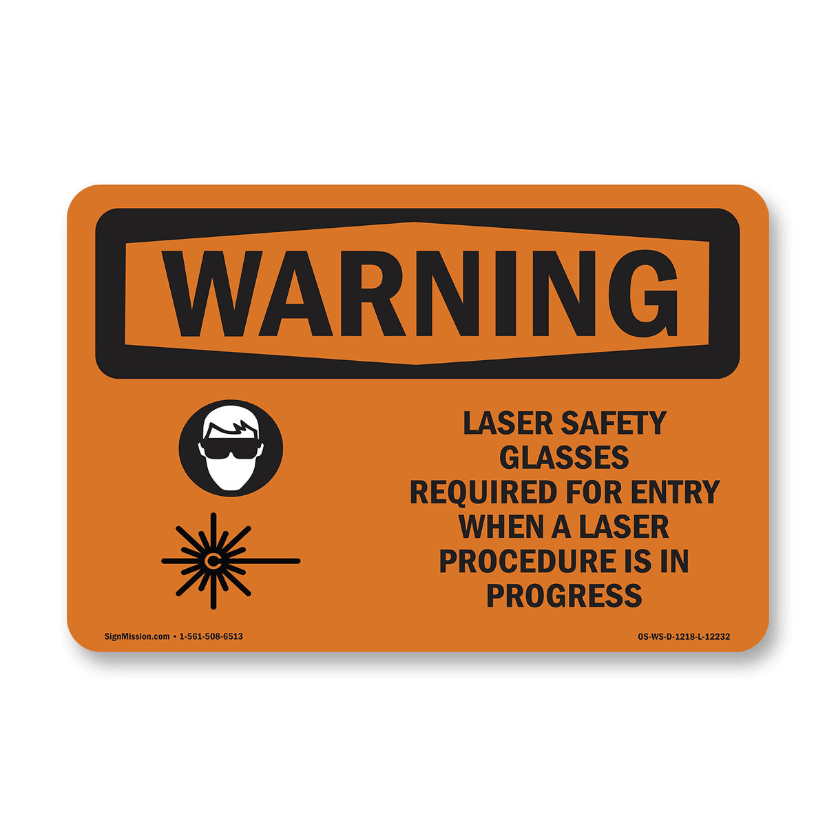 Laser Safety Glasses Required With Symbol