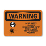 Laser Safety Glasses Required With Symbol