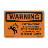 Parts May Have Static Charge With Symbol