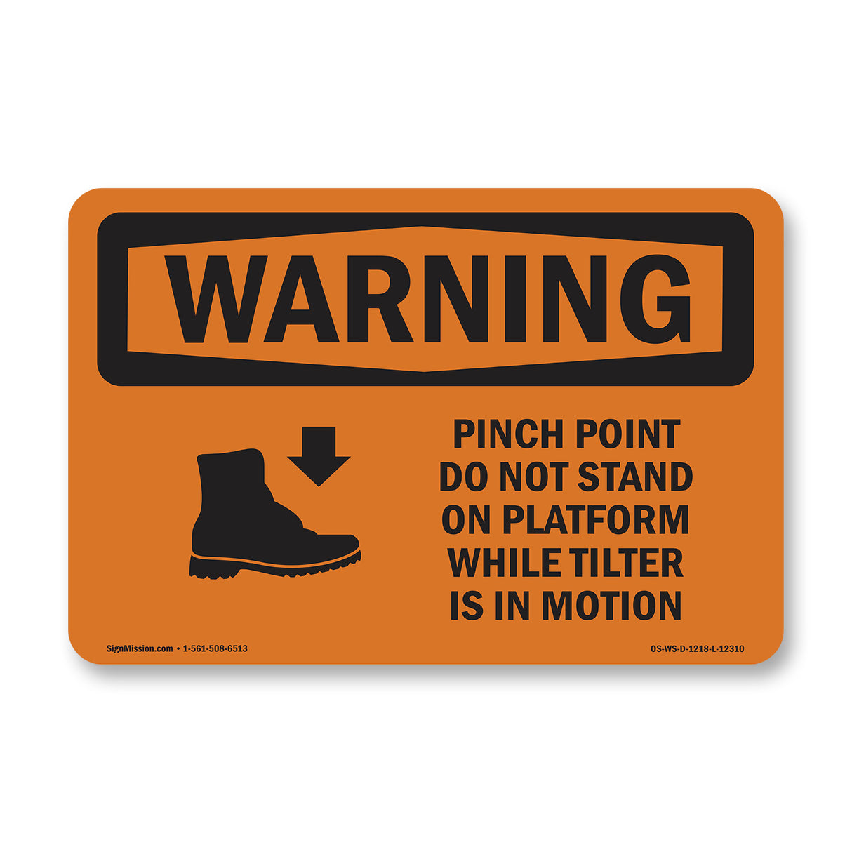 Pinch Point Do Not Stand On With Symbol