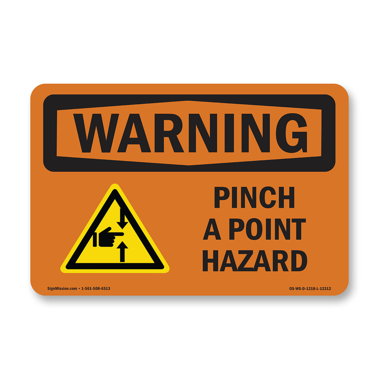 Pinch Point Hazard With Symbol